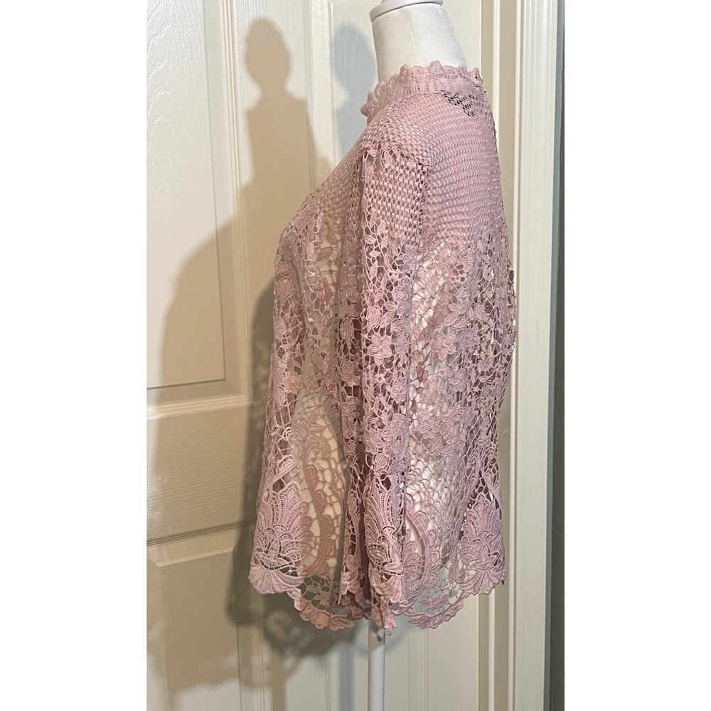 Bold Elements Size Large 3/4 Sleeve Blouse Pink - image 3